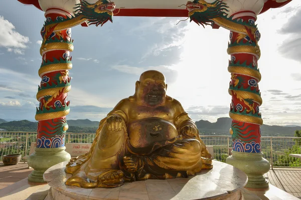 Old Laughing Buddha in Thailand — Stock Photo, Image