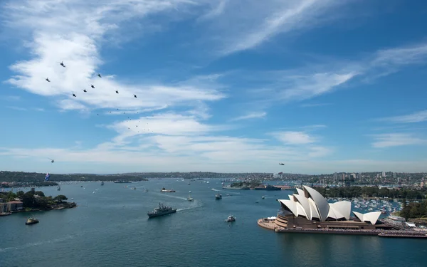 Frota da Marinha no porto de Sydney — Fotografia de Stock