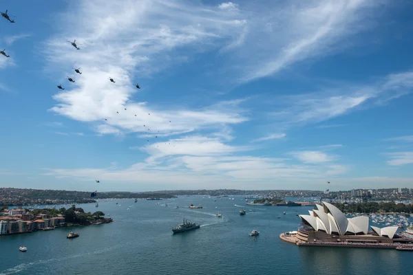 Marine vloot in sydney haven, Australië — Stockfoto
