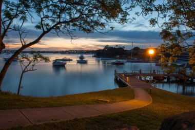 gün batımında sydney deniz manzarası.