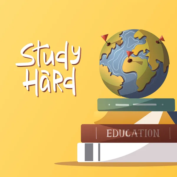 Návrh Průkazu Studijními Potřebami Pro Studium Vzdělávání Učení Zpět Školy — Stockový vektor