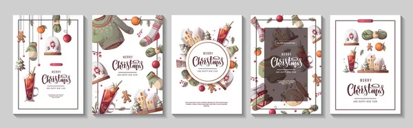Habillement Hiver Confortable Vecteur Illustration Joyeux Concept Noël — Image vectorielle