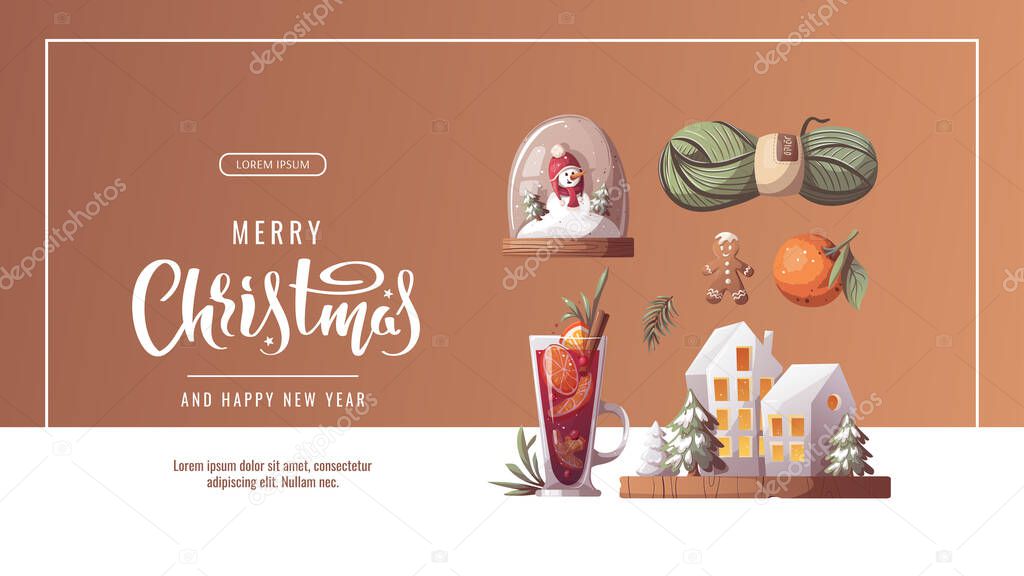 merry christmas concept happy new year concept vector illustration 