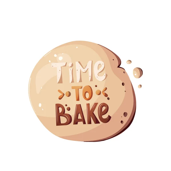Time Bake Handwritten Lettering Baking Bakery Shop Cooking Sweet Products – Stock-vektor