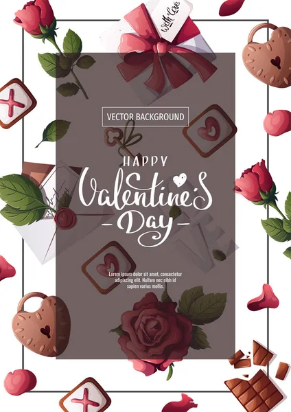 Valentijnskaart Vectorillustratie — Stockvector