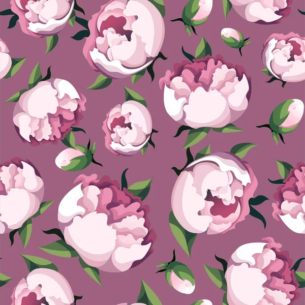 Modello Senza Cuciture Con Peonie Perfetto Design Del Prodotto Carta — Vettoriale Stock