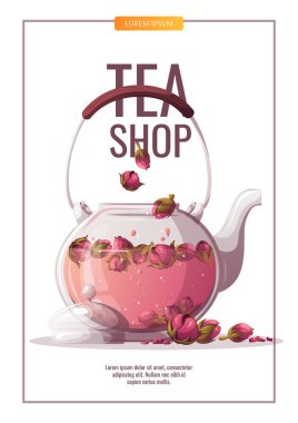 Broşür için tasarım şablonu. Çay saati afişi, web sitesi için el yapımı çay saati, posterler..