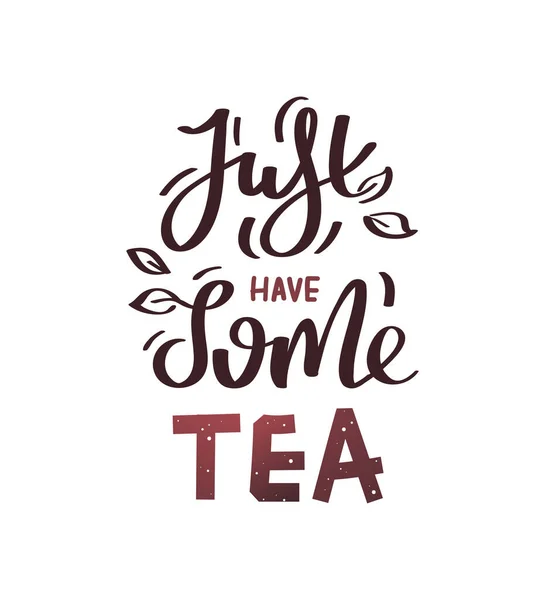 Teeladen Typografie Schriftzug Poster Juli Etwas Tee Trinken — Stockvektor