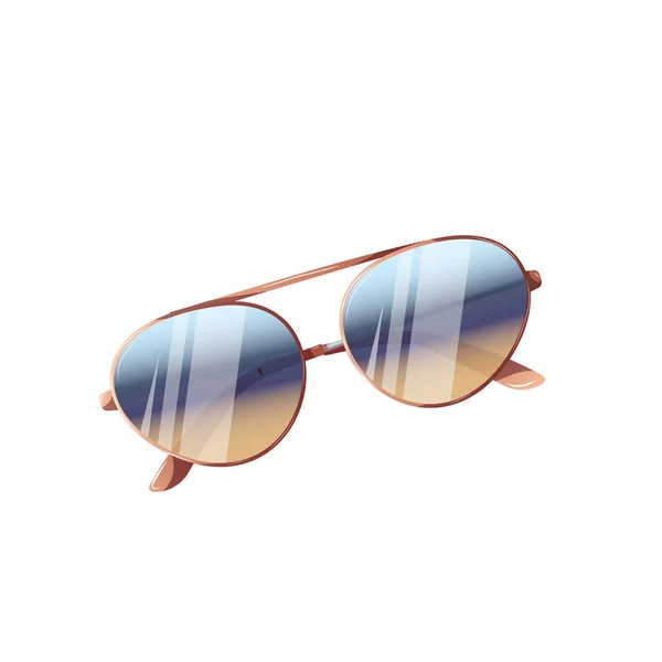 Solglasögon Den Vita Bakgrunden Beach Holidays Sommar Mode Koncept Isolerad — Stock vektor