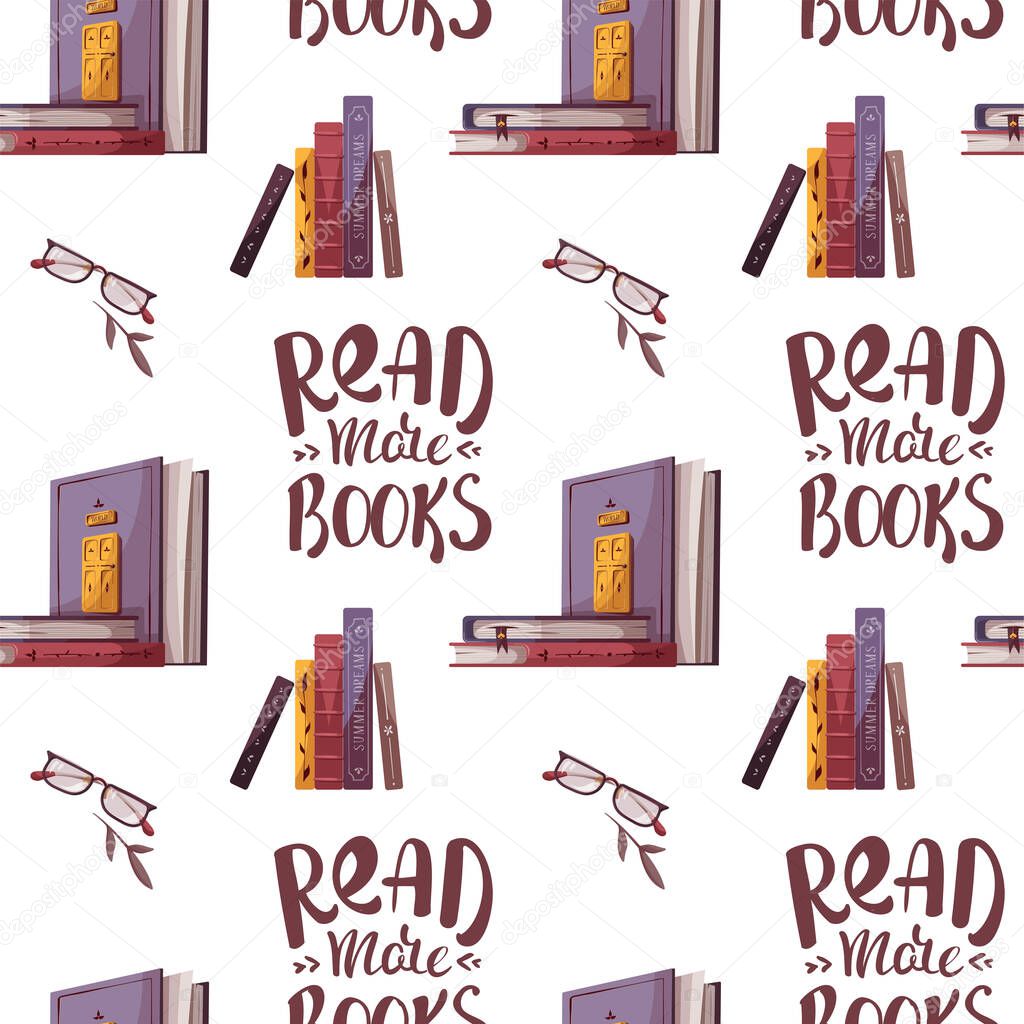 Reading books. Education concept vector background illustration.