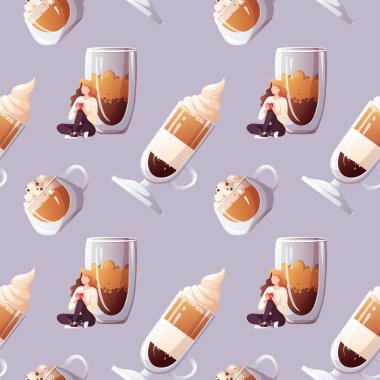 Kadın ve kahve fincanı pürüzsüz.  