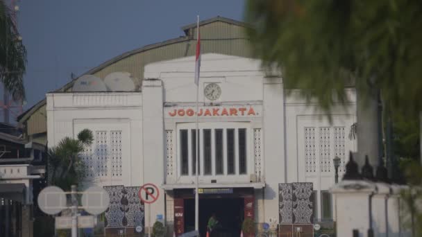 Establecer Tiro Estación Tren Tugu Mañana — Vídeo de stock