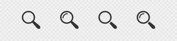 Поиск Кнопки Увеличительное Стекло Изолированная Иконка Прозрачном Фоне Символ Вектора — стоковый вектор