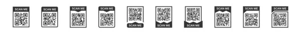 Scan Code Icon Set Šablona Rámců Čárového Kódu Webová Mobilní — Stockový vektor