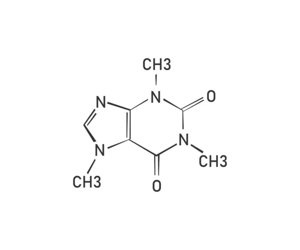 Formula Chimica Caffeina Icona Del Caffe Molecolare Illustrazione Isolata Vettoriale — Vettoriale Stock