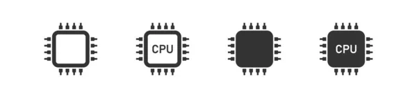 Izolovaná Ikona Centrální Procesorové Jednotky Počítačový Čip Cpu Symbol Vektorová — Stockový vektor