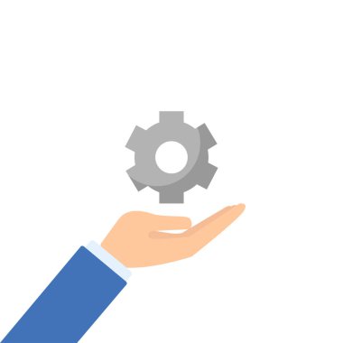 Düz vites ikonu. Kavram vektör illüstrasyonunu destekle. 