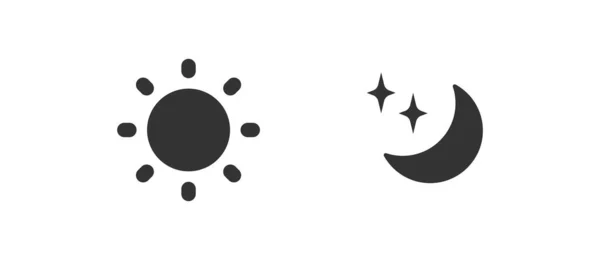 Modo Dia Noite Sol Adicionar Lua Ícone Preto Ilustração Vetorial —  Vetores de Stock