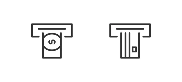 Czarna Ikona Bankomatu Karta Pieniądze Śpiewają Simbol Ilustracja Izolowanego Wektora — Wektor stockowy