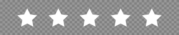 Fünf Sterne Setzen Weißes Symbol Auf Weißem Hintergrund Isolierter Vektor — Stockvektor