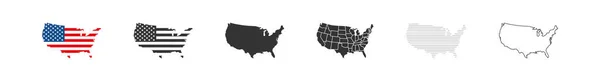 Mapa Dos Estados Unidos América Definido Eua País Contorno Isolado — Vetor de Stock