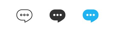 Chat speech bubble icon set different button. Chatting and messaging logo with dots. Vector isolated flat illustration, eps10