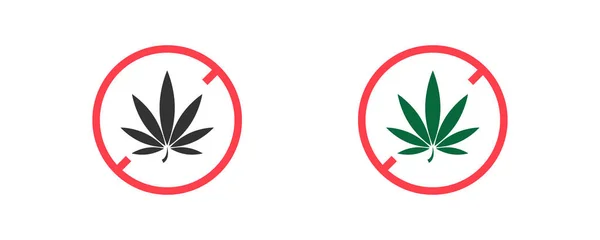 Konopie Ikona Konopi Czerwoną Bułką Simbol Medyczne Logo Liści Marihuany — Wektor stockowy
