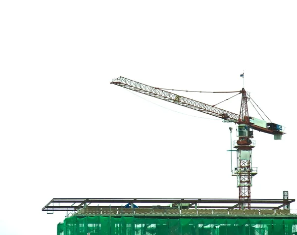 One crane on the under construction building — Stock Photo, Image