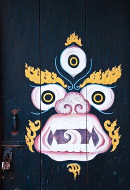 Kylin painting at Phelri Nyingmapa Monastry in Kalimpong clipart