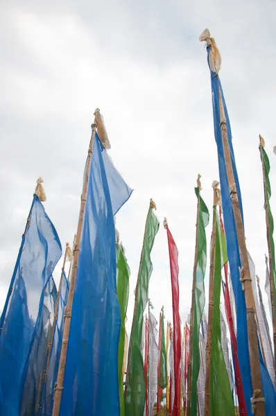 Campo colorido da bandeira de Mantra em Darjeeling, Índia — Fotografia de Stock