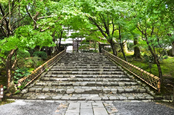 Лестница в храме Рёандзи в Киото, Япония — стоковое фото