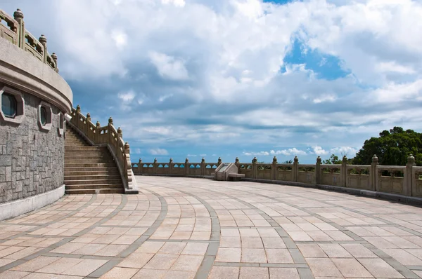 Terrassen til Po Lin Monestery – stockfoto