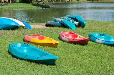 çimenlerin üzerinde renkli Kano