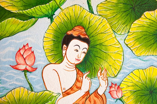 Rahul op het gebied van de lotus in Thaise traditionele stijl — Stockfoto