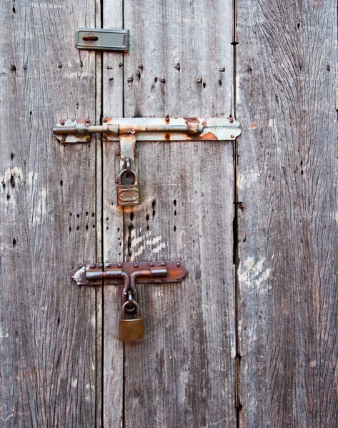 The key padlocks on the door — Stock Photo, Image