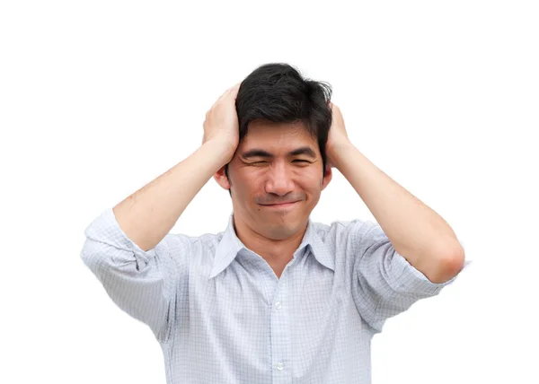 Asyalı bir adam tutun onun hade baş ağrısı