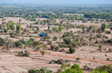 Wat Phu Si civarındaki köy Jam pa sak, Laos