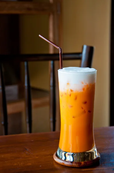 O chá gelado com leite como estilo tailandês Imagens Royalty-Free