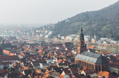 heidelberg şehir neckar Nehri ve kilise ile cityscape