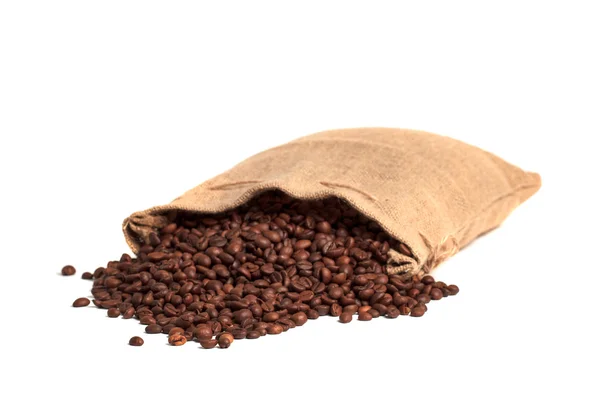 Coffee bag with roasted beans. — Stock Photo, Image