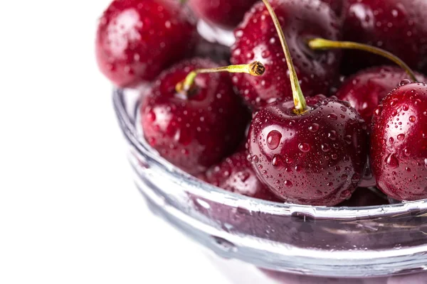 Cherry berries in a bowl — Stock Photo, Image