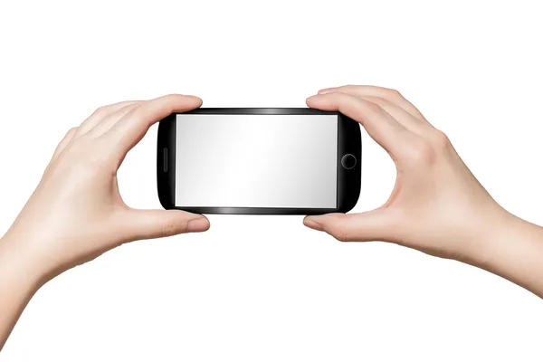 Eller akıllı telefonu tutuyor.