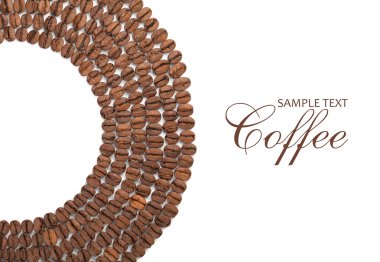 Coffee beans spread in circle clipart
