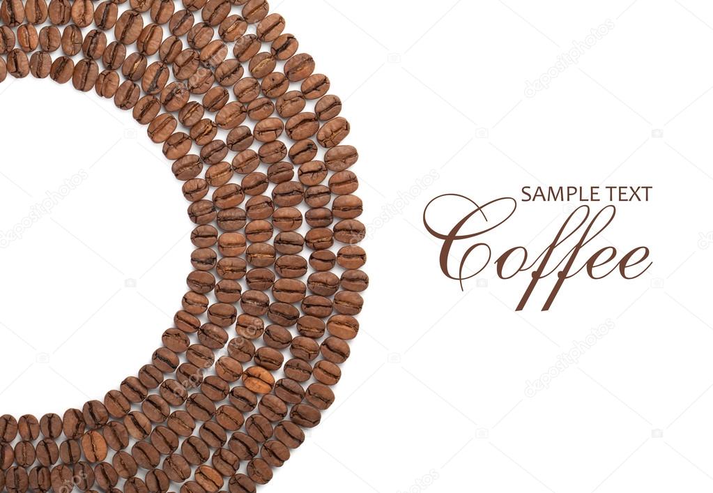 Coffee beans spread in circle