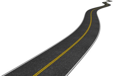 görüntü üzerinde beyaz izole bir uzun yol