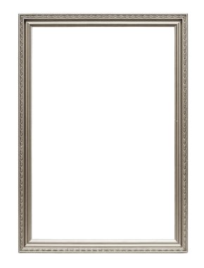 Gümüş sanat çerçeve üzerinde beyaz izole