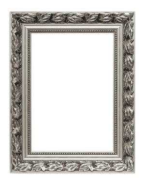Gümüş sanat çerçeve üzerinde beyaz izole