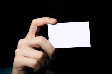 adam tutma kartvizit. yakın çekim