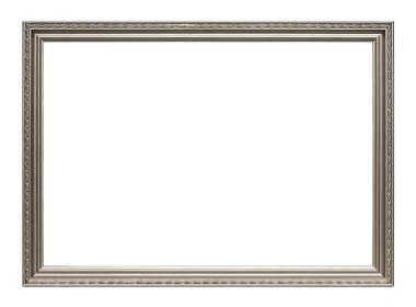 Gümüş sanat çerçeve üzerinde beyaz izole