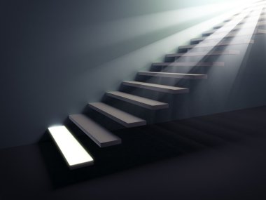Stairway to the light. First step clipart